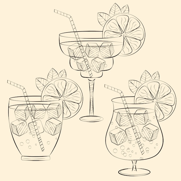 Cocktail Glass Drawing Vector - Dormir Wallpaper