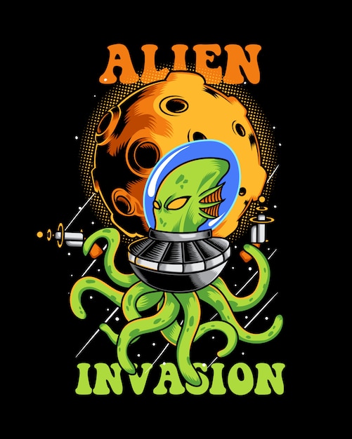 Premium Vector Alien invasion illustration