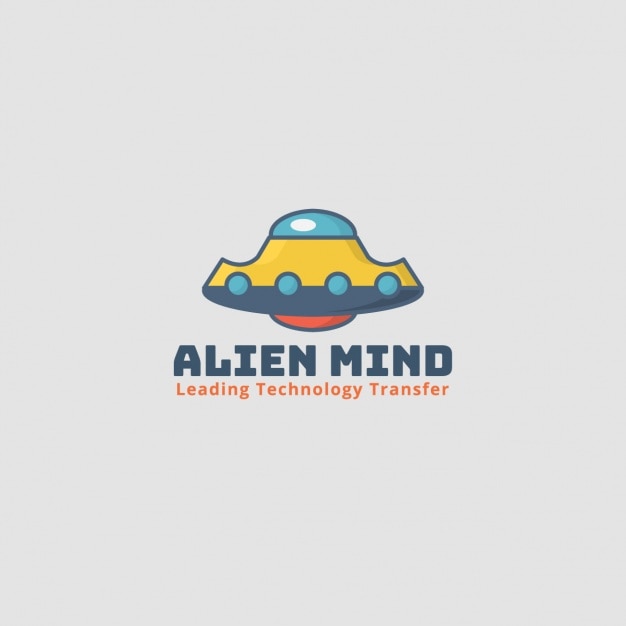 Alien logo, spaceship with gray
background