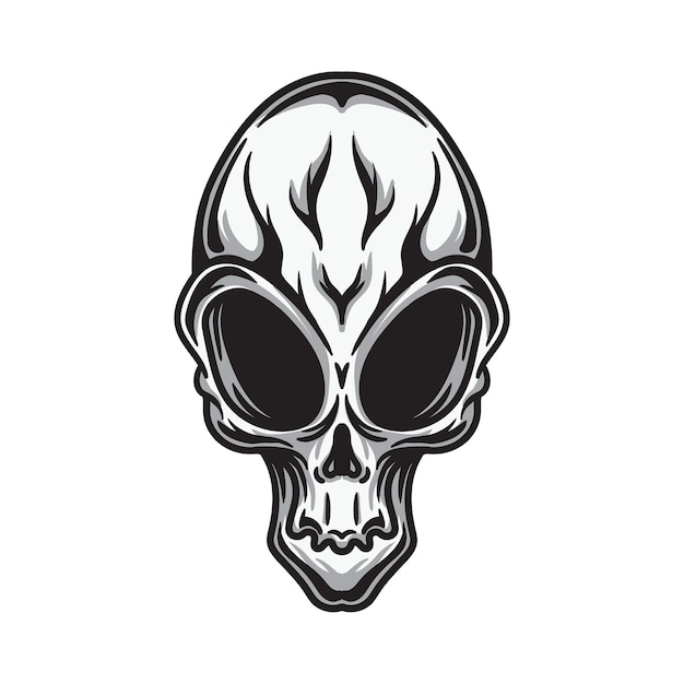 Premium Vector Alien skull head illustration vector on white background