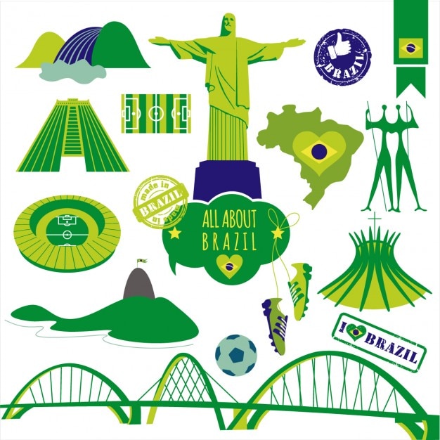 All about brazil Free Vector