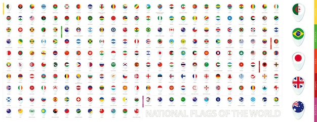 Premium Vector All National Flags Of The World Sorted Alphabetically