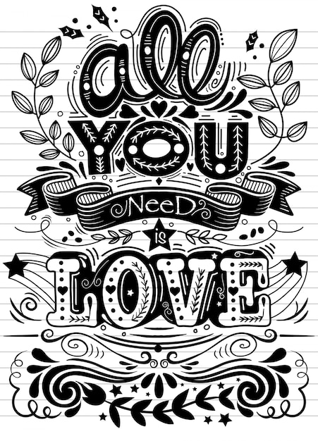 Download Free All You Need Is Love Hand Drawn Lettering Vector Vintage Use our free logo maker to create a logo and build your brand. Put your logo on business cards, promotional products, or your website for brand visibility.