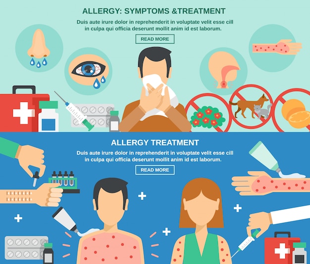 Free Vector Allergy Banner Set