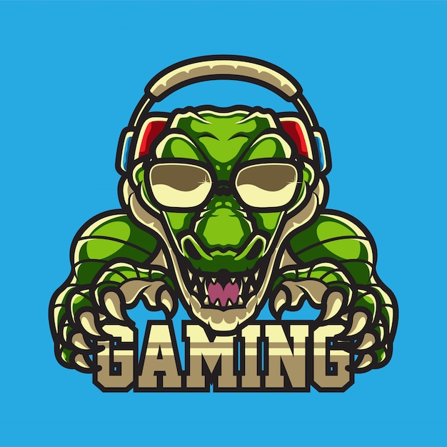 Premium Vector | Alligator gamers logo