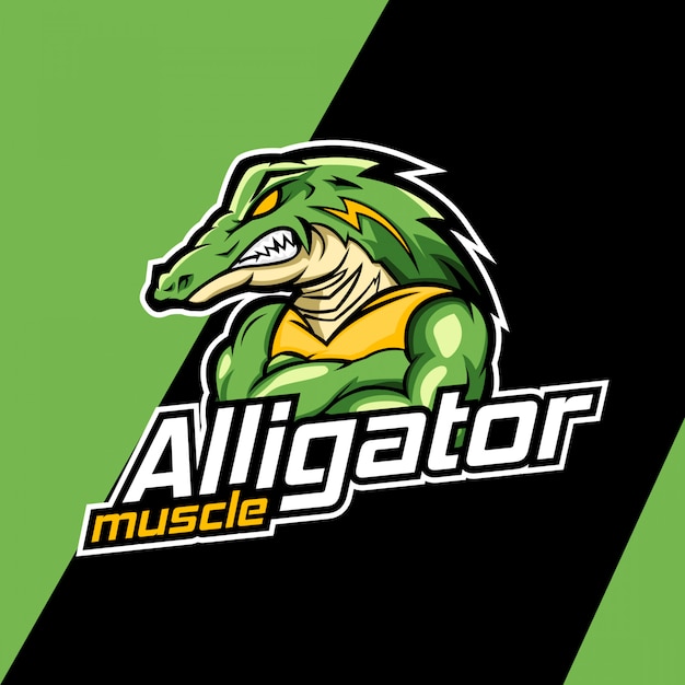 Premium Vector Alligator Muscle Mascot Logo Design