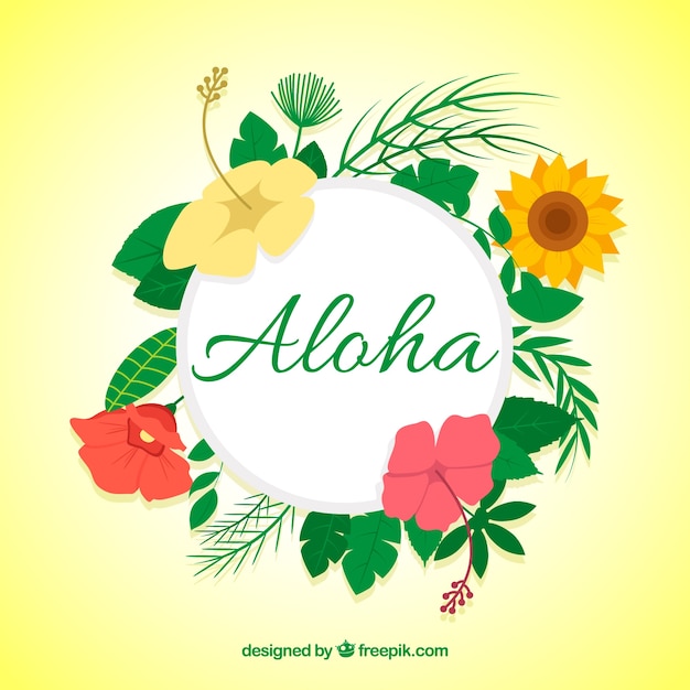 Free Vector | Aloha floral background