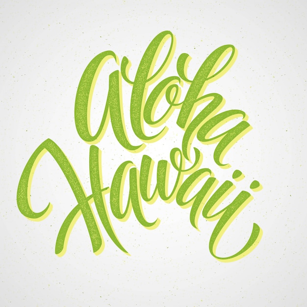 Premium Vector Aloha hawaiian handmade lettering. vintage textured