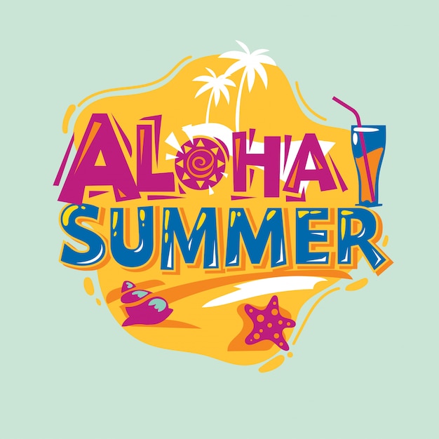 Download Premium Vector | Aloha summer. summer quote