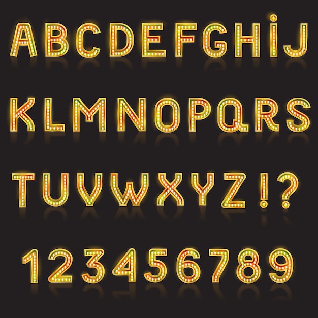 アルファベットabcベクトル輝くキラキラ文字アルファベットタイポグラフィ図と輝くアルファベットフォント プレミアムベクター