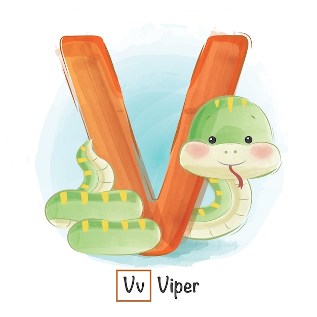 Alphabet animal - v Vector | Premium Download