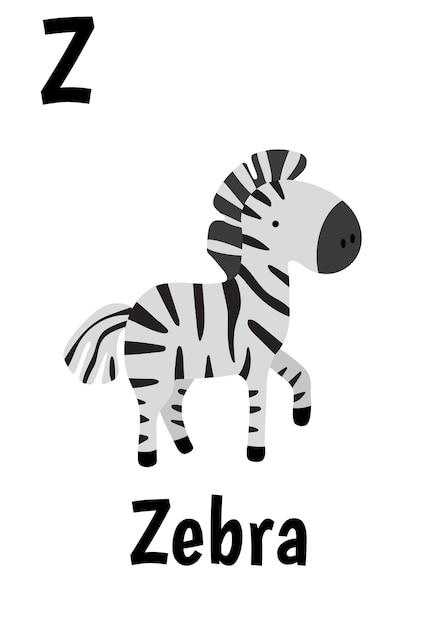 Premium Vector | Alphabet animals for kids zebra