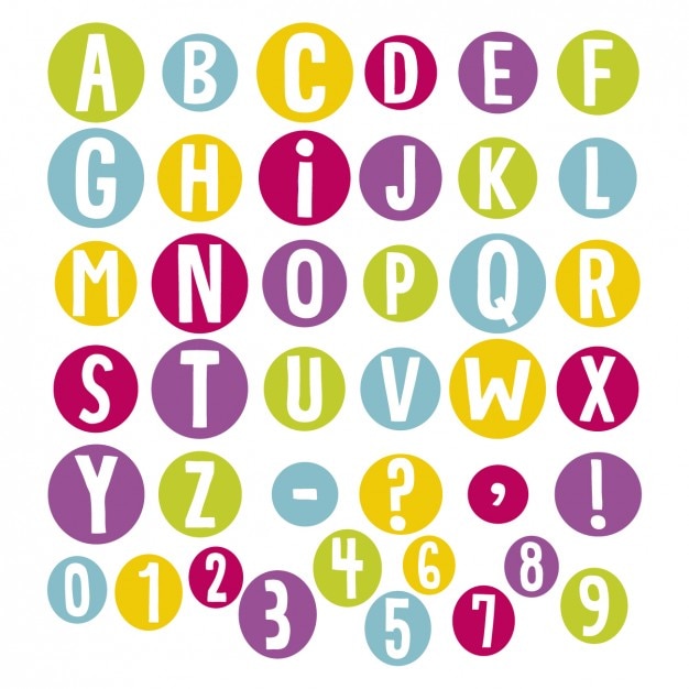Alphabet in colorful circles Vector | Free Download