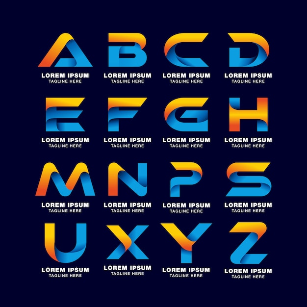 Download Free Alphabet Letter Logo Template In Gradients Style Blue Yellow Use our free logo maker to create a logo and build your brand. Put your logo on business cards, promotional products, or your website for brand visibility.