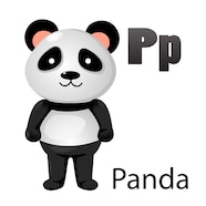 Premium Vector Alphabet Letter P panda