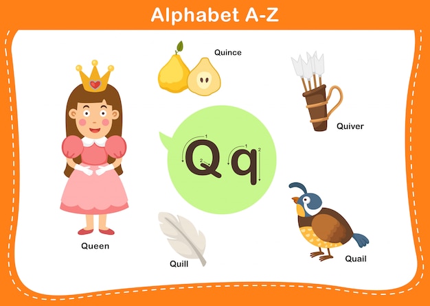 Premium Vector | Alphabet letter q illustration