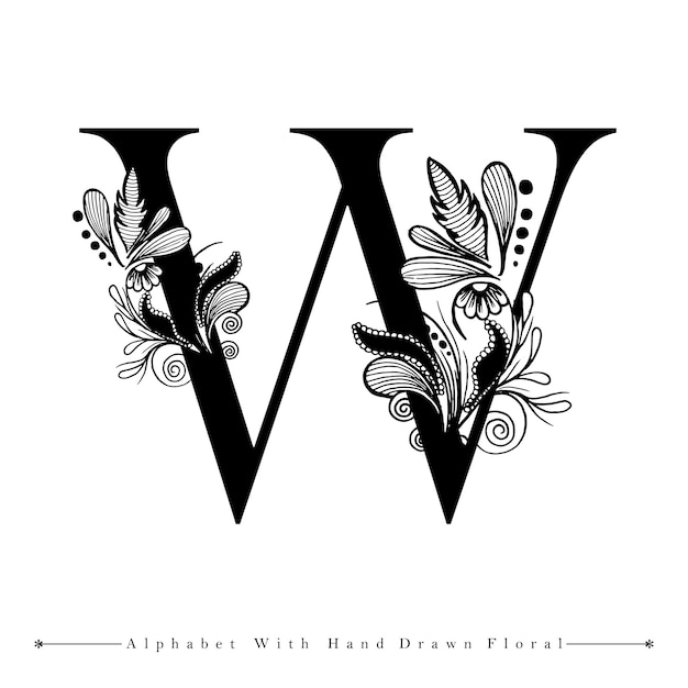 Alphabet letter w | Premium Vector