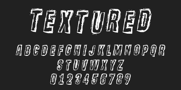 Download Alphabet letters and numbers of texture stroke design ...