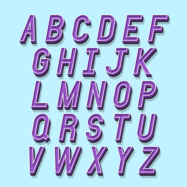 Premium Vector | Alphabet letters with 3d isometric effect