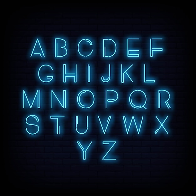 Premium Vector | Alphabet neon sign vector