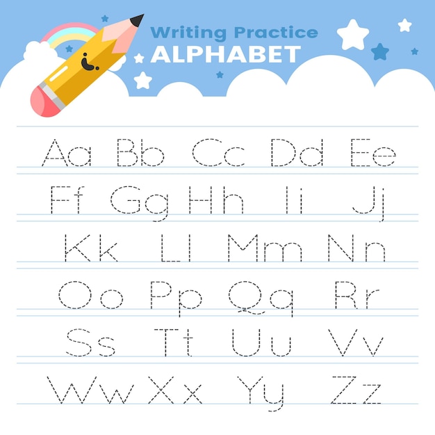 Free Vector Alphabet tracing template