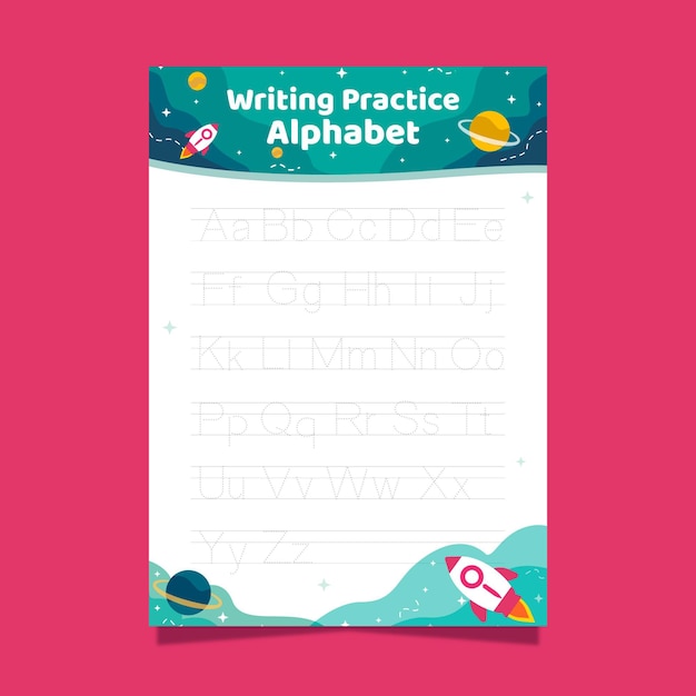 Download Free Vector | Alphabet tracing template