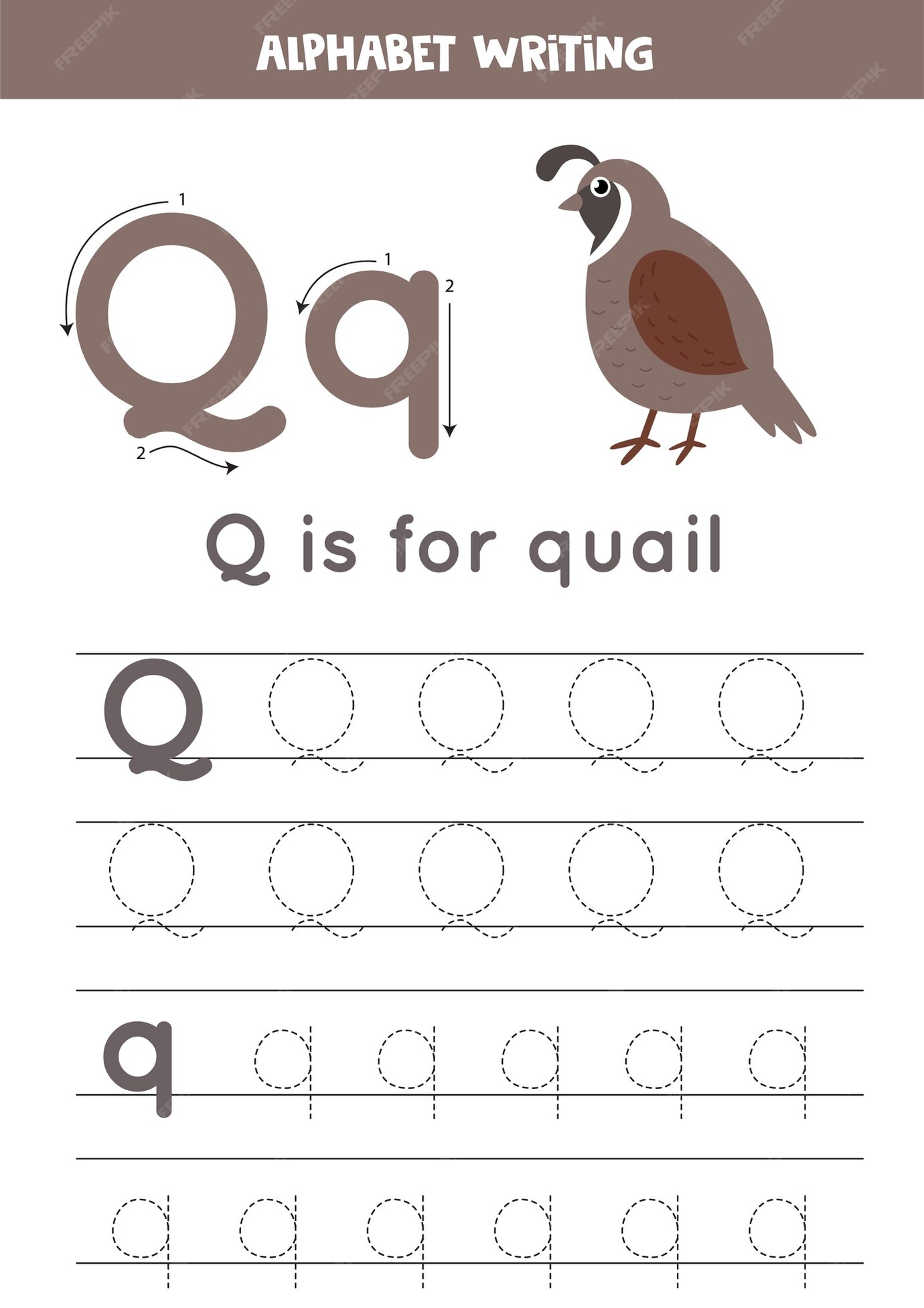 Premium Vector | Alphabet tracing worksheet with animal illustration