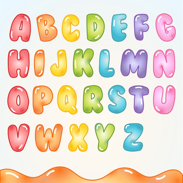 Premium Vector | Alphabet with gummy candy design