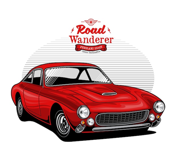 Premium Vector | Amazing red muscle car illustration