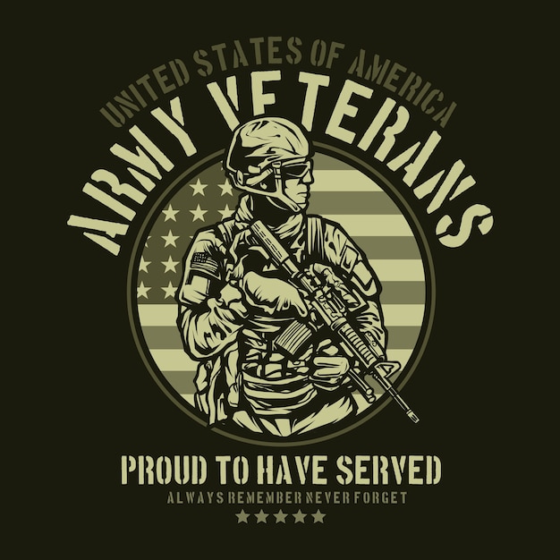 Premium Vector | American army veteran design