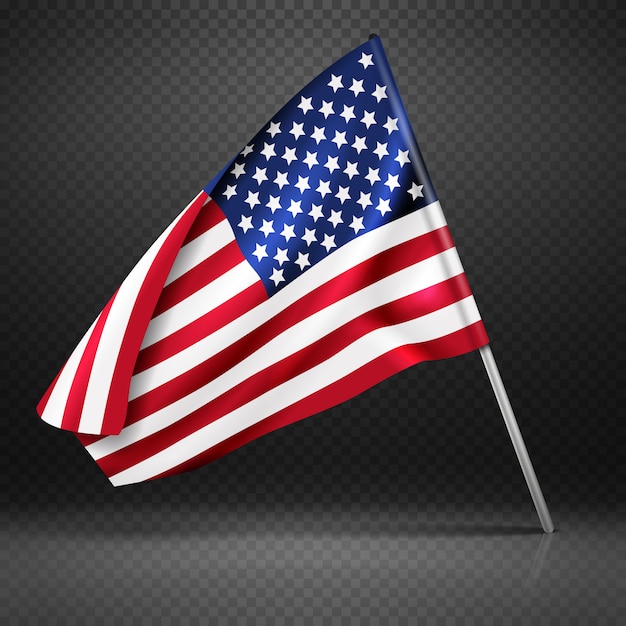 Download American banner wavy flying flag | Premium Vector