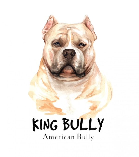Download Premium Vector | American bully dog watercolor for printing.