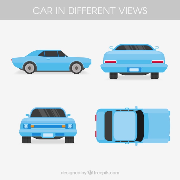 American car in different views