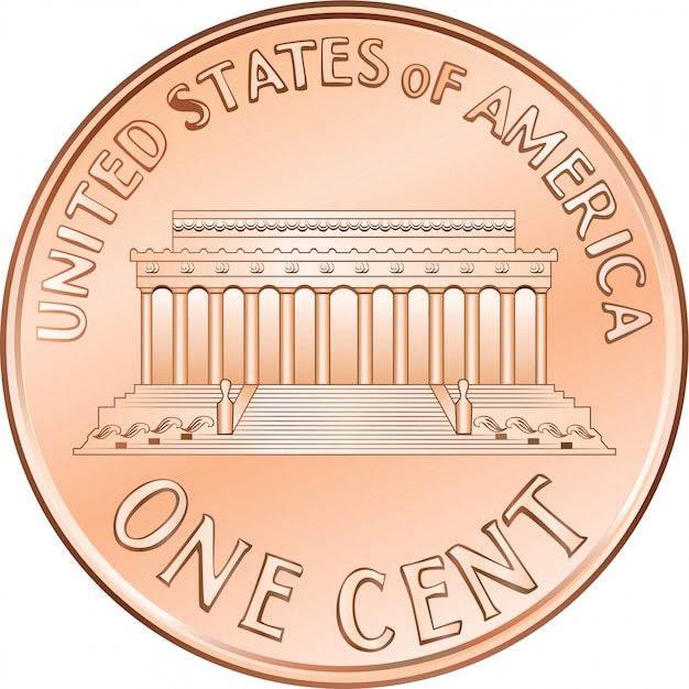 Premium Vector | American coin one cent, penny