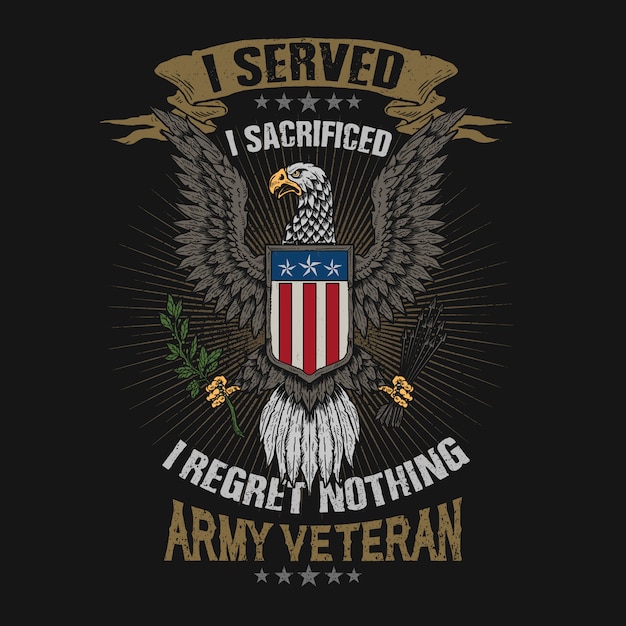 Premium Vector American Eagle Emblem Veteran Illustration Vector