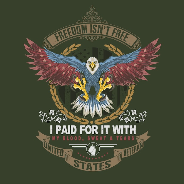 Download Premium Vector | American eagle veteran symbol