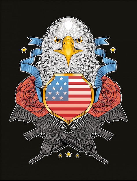 Premium Vector | American eagle veterans day independence day