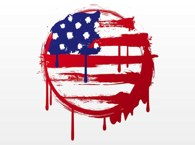 American flag graffiti vector