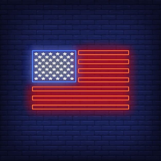 American flag neon sign | Free Vector