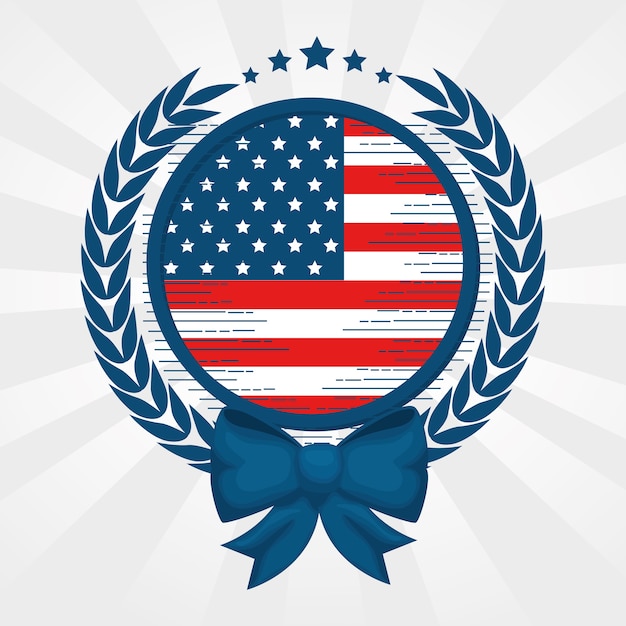 Download Free American Flag With Round Frame Bow And Laurel Wreath Premium Vector Use our free logo maker to create a logo and build your brand. Put your logo on business cards, promotional products, or your website for brand visibility.