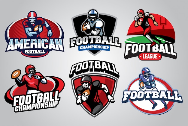 American football logo design set Vector | Premium Download