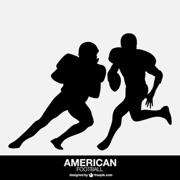 Download Free Vector | American football player isolated silhouettes
