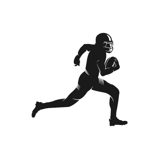 American football player silhouette logo | Premium Vector
