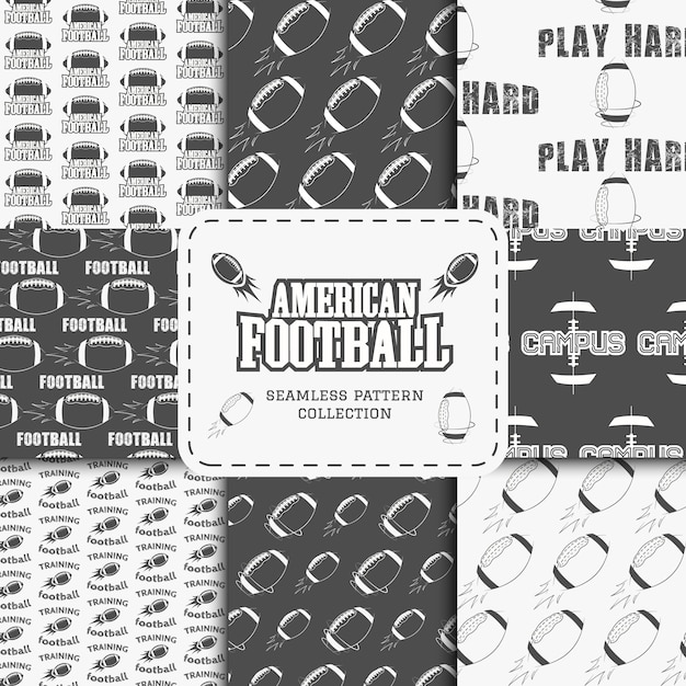 Premium Vector American football seamless pattern collection