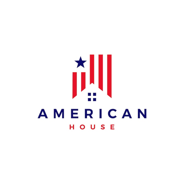 Premium Vector | American house home bookmark logo vector icon illustration