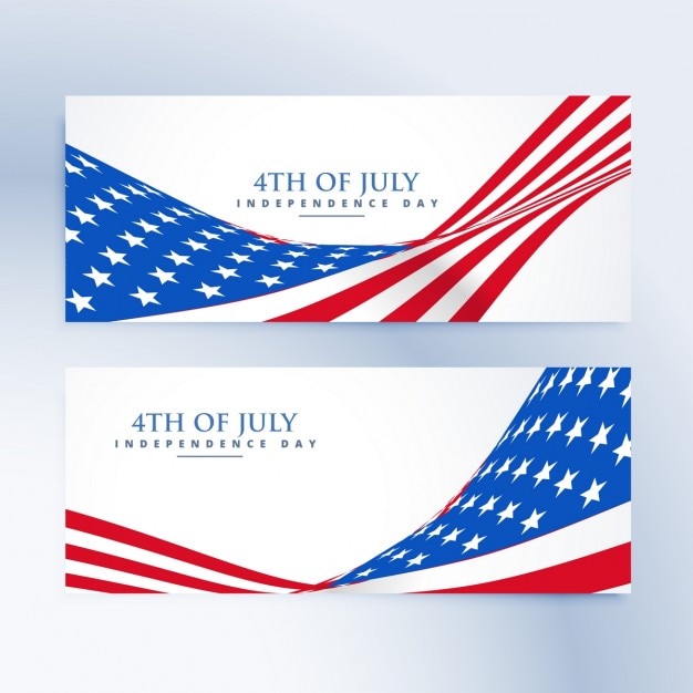 Free Vector American Independence Day 4th Of July Banners
