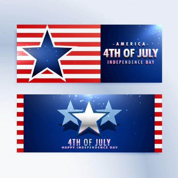 Free Vector | American independence day banners