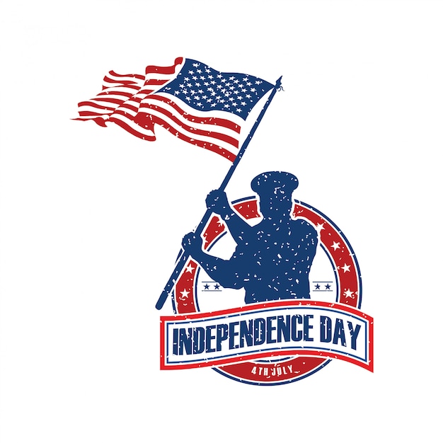 American independence day logo template Vector | Premium Download