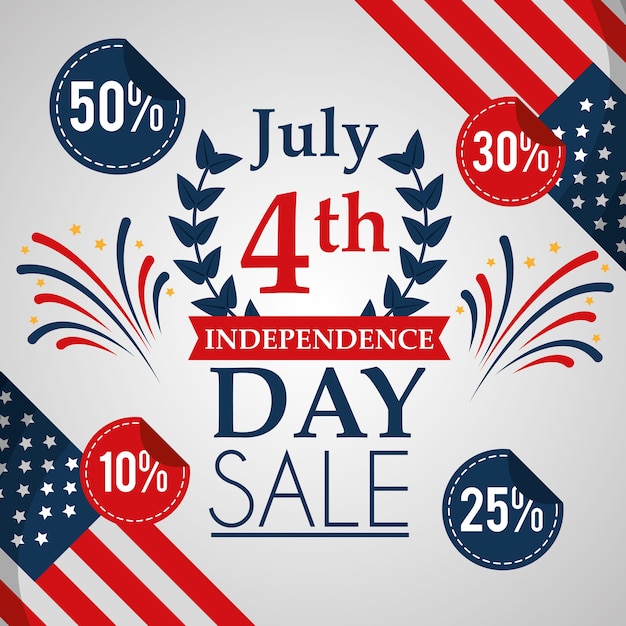 Premium Vector American independence day sales