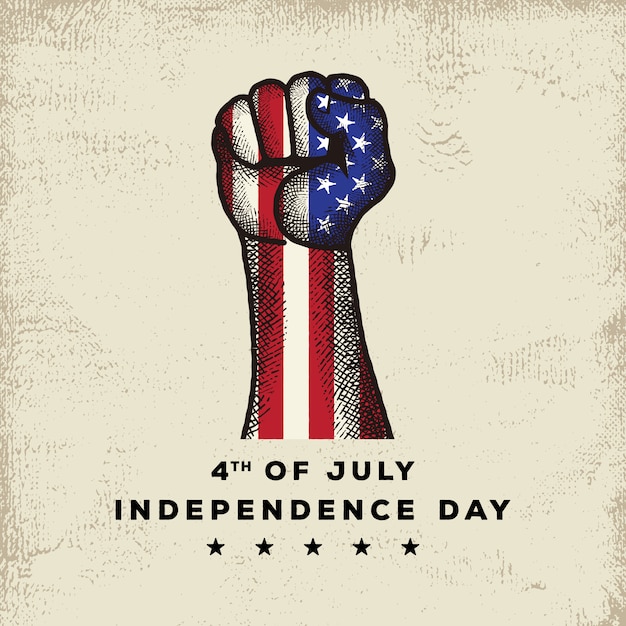 Premium Vector | American independence day with detailed hand sketch